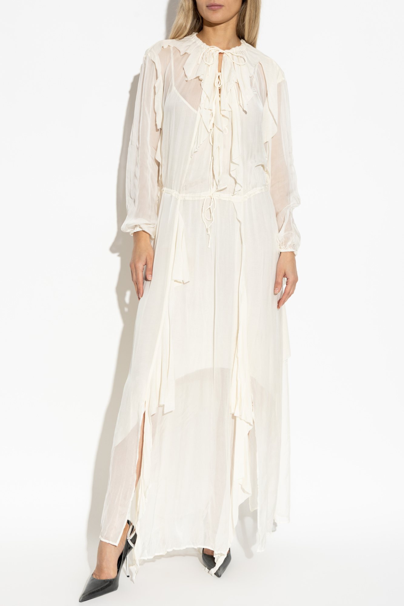 ディーゼル Diesel M-Calimera Long Dress Women's Maxi dress in distressed second-skin knit | Brown